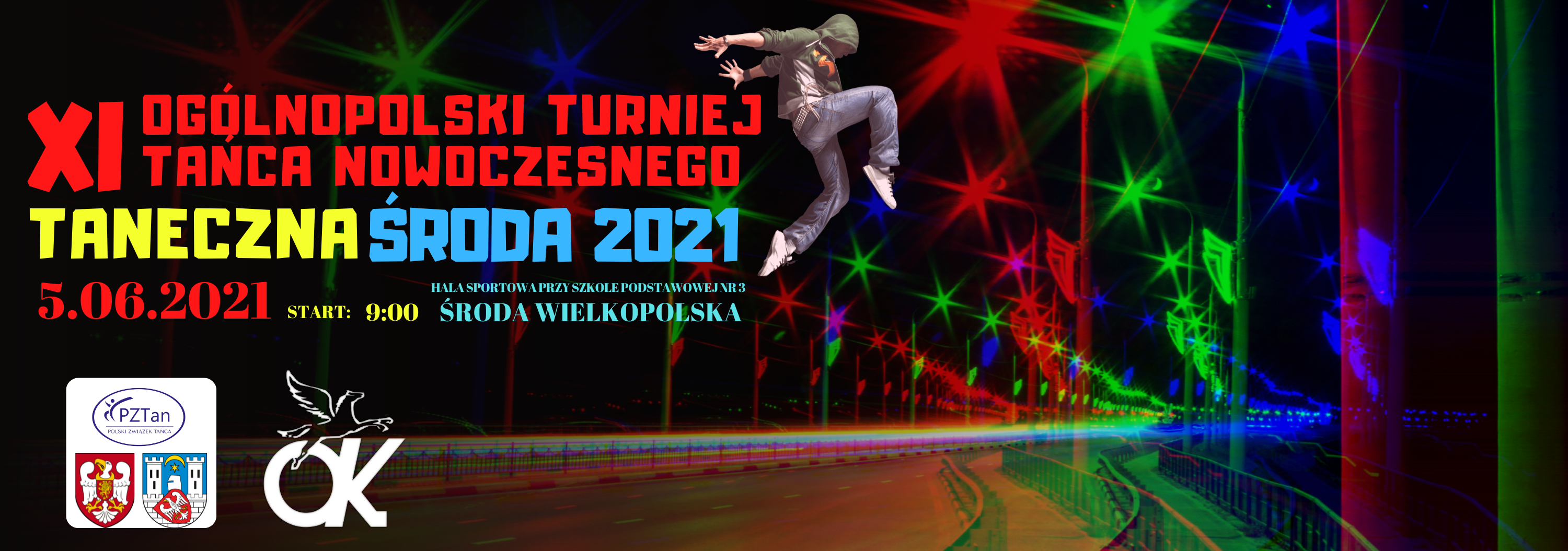 Baner reklamowy XI Ogólnopolskiego Turnieju Tańca Nowoczesnego TANECZNA ŚRODA 2021
